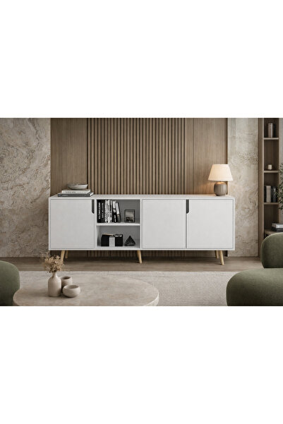 VM VERTEX MOBİLYA Latina Modern Konsol 3 Kapaklı 180 Cm Beyaz