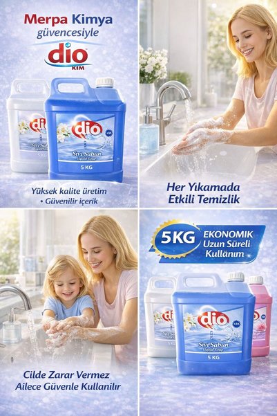 DİO Liquid Soap White Cream |   Coconut |   5 kg |   Merpa Chemistry