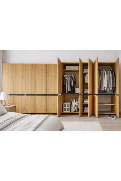 VM VERTEX MOBİLYA Floransa 10 Kapılı Flr10-A3AR Safir- Antrasit Gardırop -Çok...