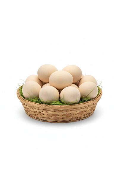 Micostore Set 10 Oua Din Lemn Natur Pentru Incondeiat, Pictat Si Vopsit