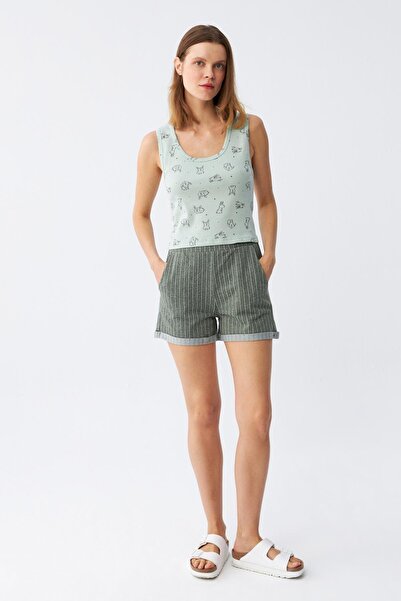 Akbeniz Women's Thick Strap Shorts Pajama Suit 3631