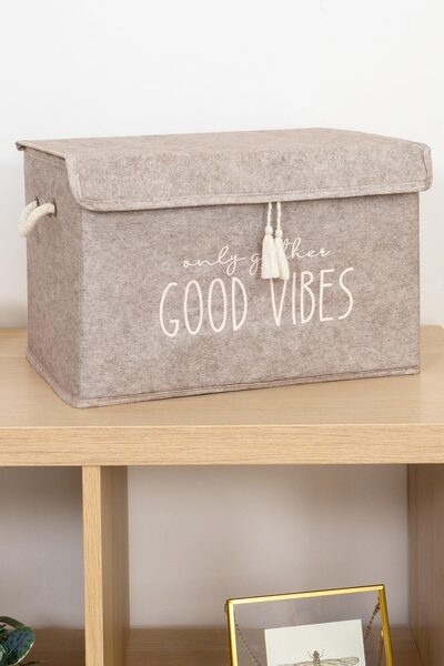 ALAS Καφέ Organizer Box - Με καπάκι από τσόχα