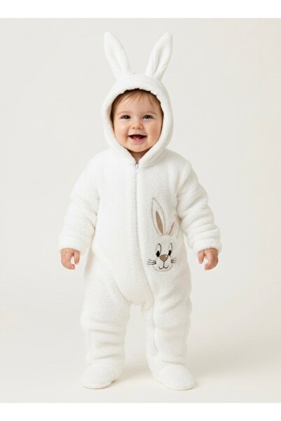 Bebemio Boutique Tavşan Figürlü Kulaklı Welsoft Bebek Tulum – Kapüşonlu, Yumu...