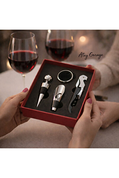 Atay Garage Tirbuşon Şarap Mantarı Açma Döküm Seti-Mantar Açacağı-Dökme Ağzı-...