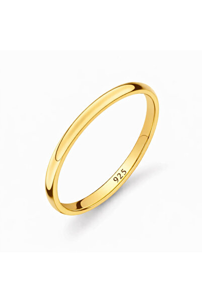 deren gümüş 2mm, Bombeli Parlak Gümüş Alyans – 14 Ayar Renk,925ayar