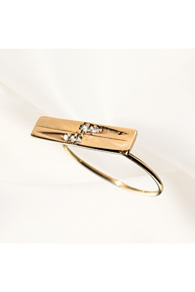 Joliesse Diamonds Inel din aur de 14K „Glow Band”, cu diamante albe, mărimea 55