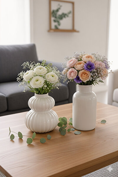 Yumuk Shop Σετ 2 πολυτελών μοντέρνων βάζων σκανδιναβικού στυλ μποέμ