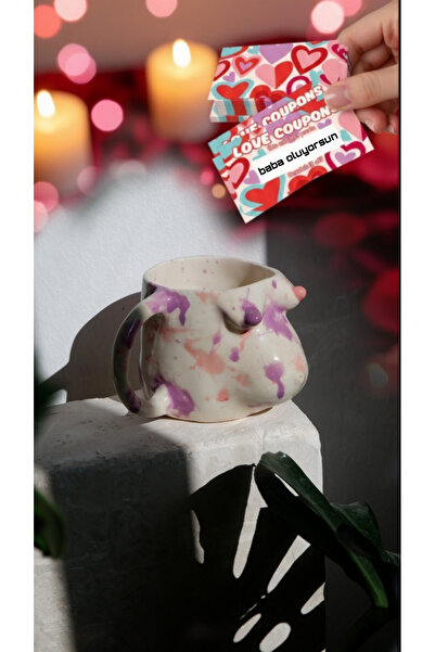 Maui HOLİ MUG, El Yapımı Seramik Kupa, Memeli Bardak , Memeli Kupa, Memeli Mu...