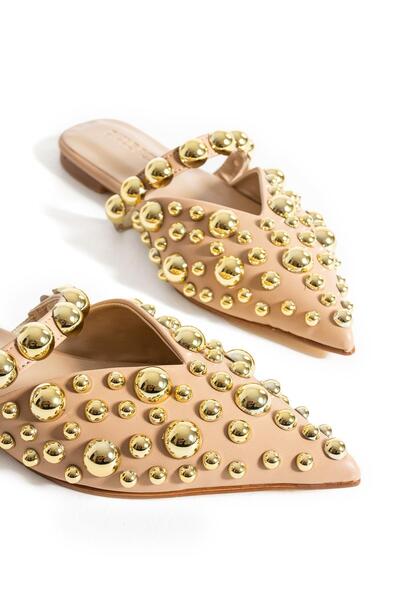 diclepolat Papuci bej cu vârf ascuțit - Loja pentru femei cu talpă plată cu T...