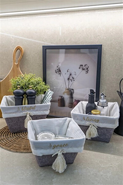 Kanonik Education صندوق منظم تخزين متعدد الأغراض، سلة لباد مربعة (3 أحجام)