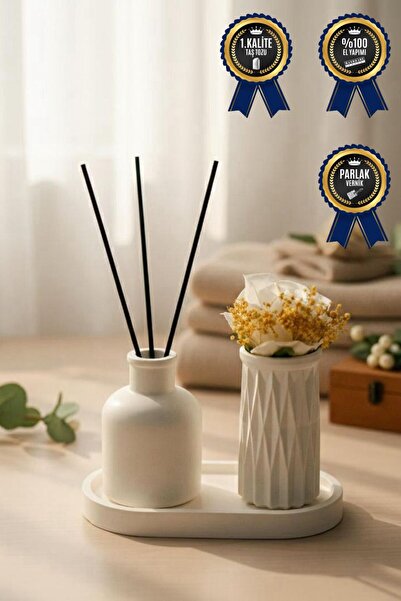 RemStone Dekoratif Obje & Biblo 2’li Dekoratif Saksı |Saksı Vazo Seti + Sunum...