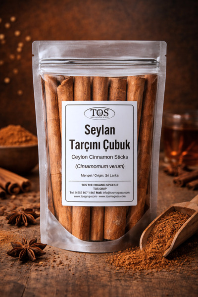 TOS The Organic Spices Seylan Tarçını Çubuk 1 kg Gerçek Tarçın (1. Kalite) Ci...