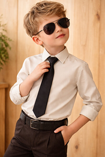 Algitsin O L A Çocuk Kravat Siyah 1-12 Yaş