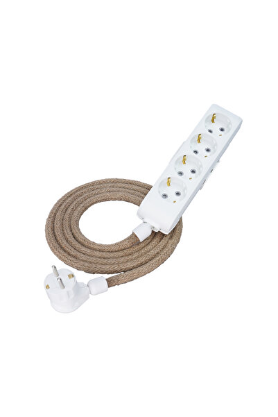 Kerasus Design 4'lü 3metre Jüt Halat Kablolu Grup Priz Çocuk Korumalı Altılı ...