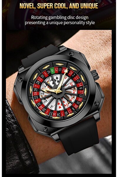 Lige Orjinal Silikon Kordon Casino Briç Erkek Kol Saati