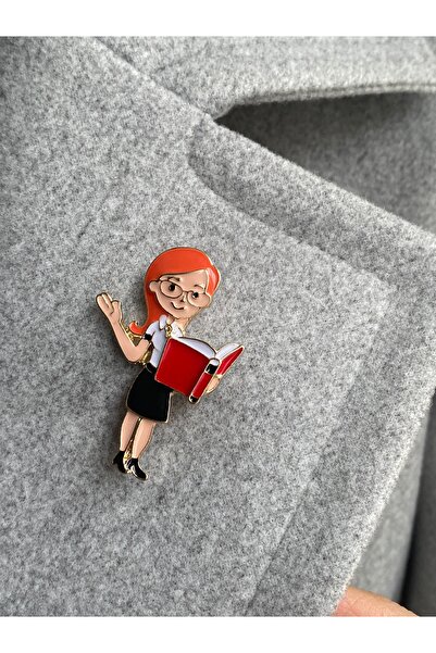 kurukafagift Broş Ögretmen Figürlü Broş