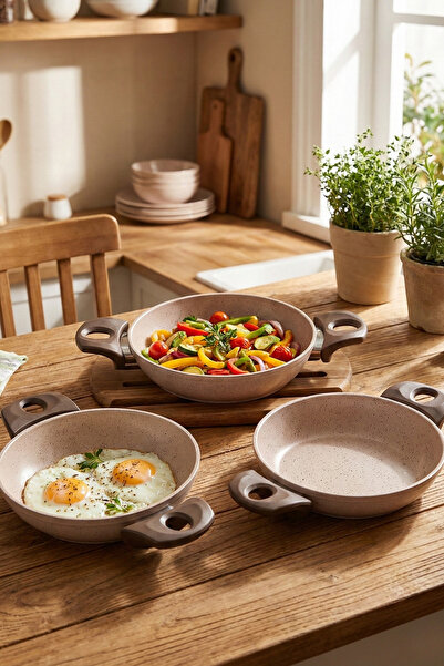 Frapan طقم مقلاة جرانيت من جي إل إس سافران مكون من 3 قطع