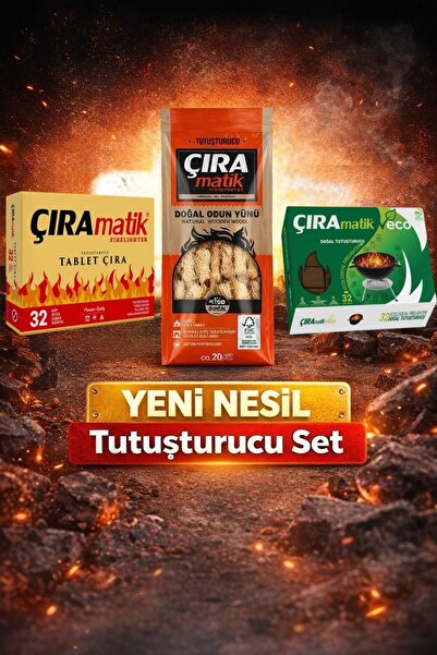 ÇIRAMATİK Yeni Nesil 3'Lü Tutuşturucu Çıra Seti-MANGAL VE ŞÖMİNE TUTUŞTURUCU