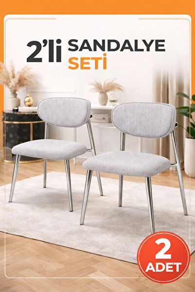 Avenza Furniture Avenza Living Polo 2’li Metal Ayaklı Modern Mutfak Sandalye