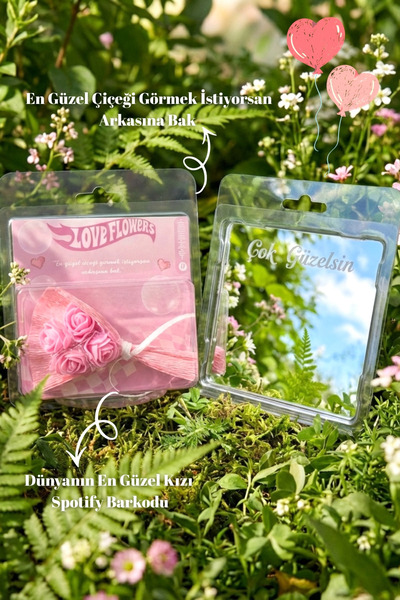 HOVARDA Pembe Mini Buket Hot Flowers Gül Kutusu Sevgiliye Hediye Doğum Annele...