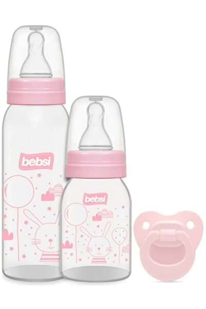 Bebsi Biberon ve Emzik Seti PP Pembe (250ML+ 125ML+ Emzik)
