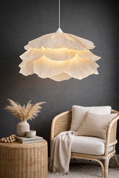 Bubihome El Yapımı İtalyan Krapon Kağıt Tasarım Avize | Katmanlı Çiçek Form |...