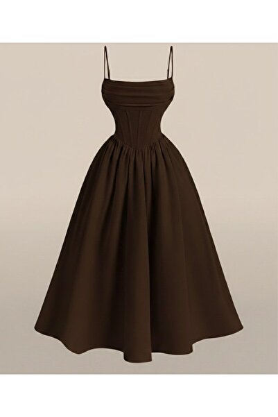 EUROPA Midi boy drapeli elbise