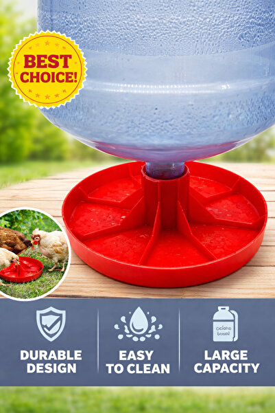 Revoon طبق شرب ماء للطيور، مناسب للحمام والسمان والدجاج، قاعدة مغذي الطيور ال...