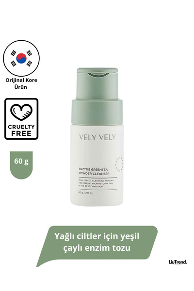 VELY VELY Enzyme Greentea Powder Cleanser 60 g Yağlı ciltler için yeşil çaylı...