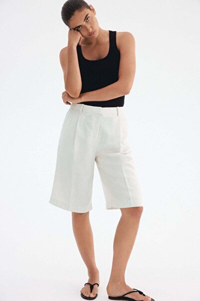 H&M Linen-blend Bermuda shorts