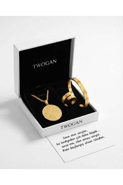 TWOGAN Ayetel Kürsi Bileklik, Yüzük, Burgu Zincirli Esmaül Hüsna Kolye, 14 Şu...