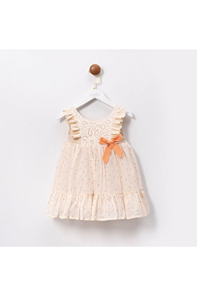 ministok Κοριτσίστικο φόρεμα Venessa πουά και δαντέλα