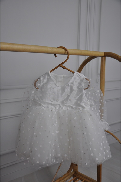 ministok Minik Papatyalı Uzun Balon Kollu Kız çocuk Elbise