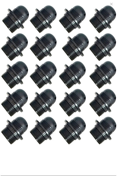 Genel Markalar ÇETSAN İtalyan Duy E-27 Tam Diş SİYAH Avize Duyu (20 adet)