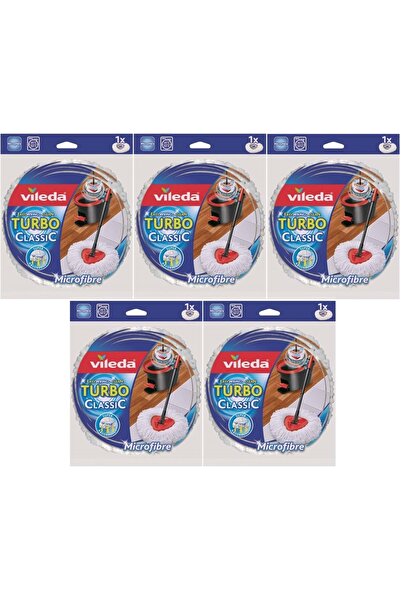 Vileda Turbo Yedek Mop Paspas Ucu (%100 Mikrofiber) (5 Li Set)