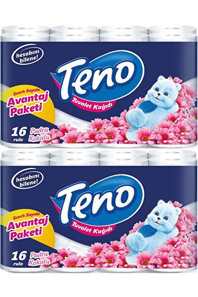 Teno Ultra Tuvalet Kağıdı Çift Katlı 32 Li Set (2PK*16) Pudra Kokulu (Avantaj...