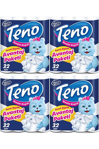 Teno Ultra Tuvalet Kağıdı Çift Katlı 128 Li Set (4Pk*32) (Avantaj Pk Serisi)