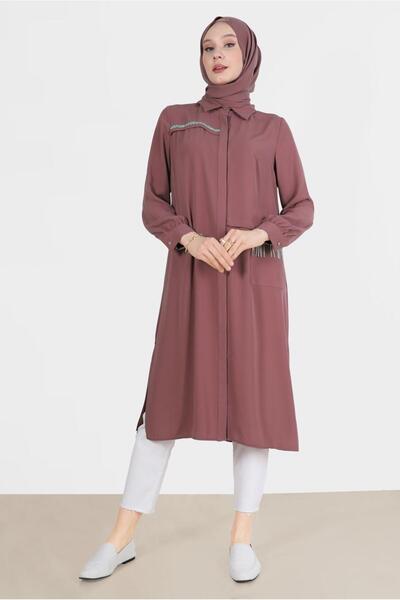 Alvina TAŞ DETAYLI GİZLİ DÜĞMELİ TUNİK 42544