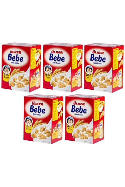 Ülker Sütlü Bebe Bisküvisi 800GR (12 Vitaminli 7 Minarelli) Kutu (5 Li Set)
