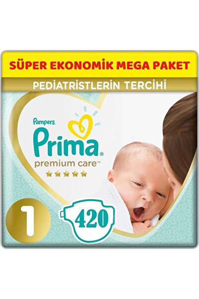 Prima Premium Care Bebek Bezi Beden:1 (2-5Kg) Yeni Doğan 420 Adet Süper Ekono...