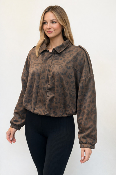 MODEL Leopar Desenli Kahverengi Mont