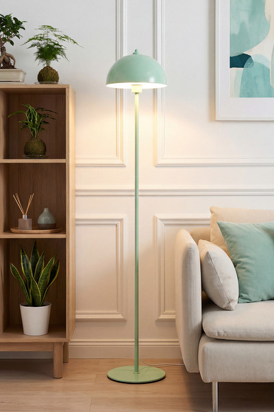 Marrien Luna Tek Ayaklı Mint Yeşil Metal | Lambader | Oturma Odası & Yatak Od...