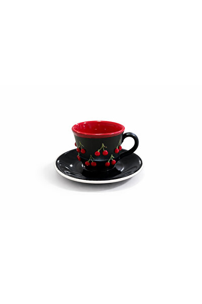 Zühre 2 KİŞİLİK FİNCAN KAHVE SETİ KİRAZ DESEN