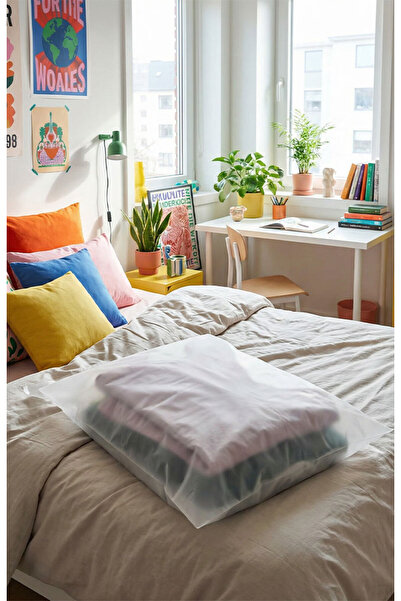 AkalBatu 25'li Şeffaf Buzlu Kargo Poşeti - 33x37x7 Cm