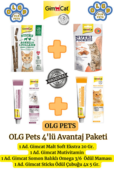 Gimcat Malt Soft Ekstra + Gimcat Multivitamin + Gimcat Ödül Maması + Gimcat S...