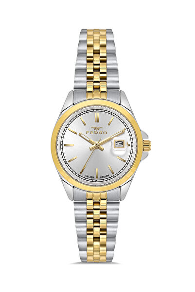 FERRO Silver Steel Band Women's Wrist Watch Fl21542Awt-D