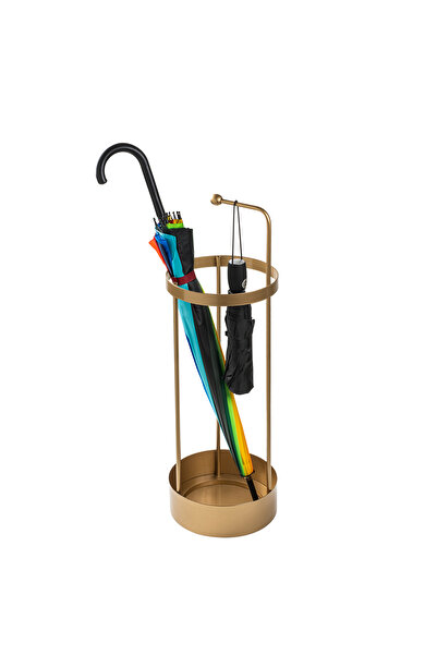 MOİRA Altın Gold Metal Dekoratif Şemsiyelik Modern Tasarım Askılı Antre Ofis ...