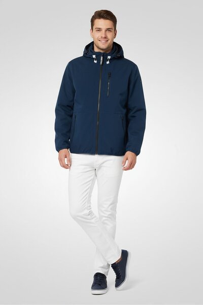 Michael Kors جاكيت رجالي بغطاء رأس رأس وشعار ماركة، مصنوع من قماش ناعم مقاوم ...