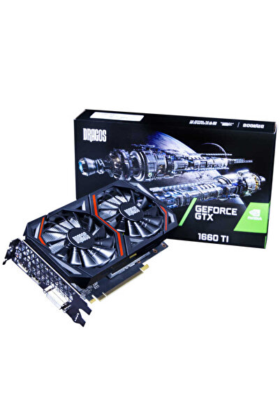 DRAGOS Cuda GTX1660TI GDDR6 192Bit Hdmi.Dvi.Dp Çift Fan 6GB Ekran Kartı (BOX)