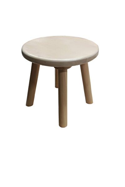 OEM Scaun rotund din lemn masiv de fag pentru copii, 31 x 31 cm